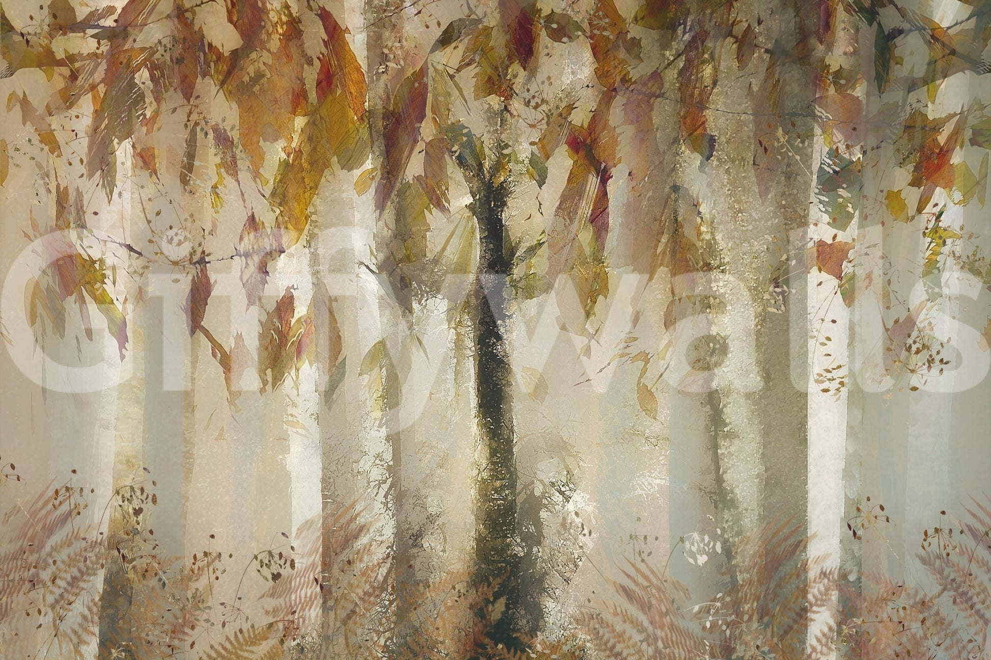 A high-quality minimalist tree wall mural for walls., GD5629