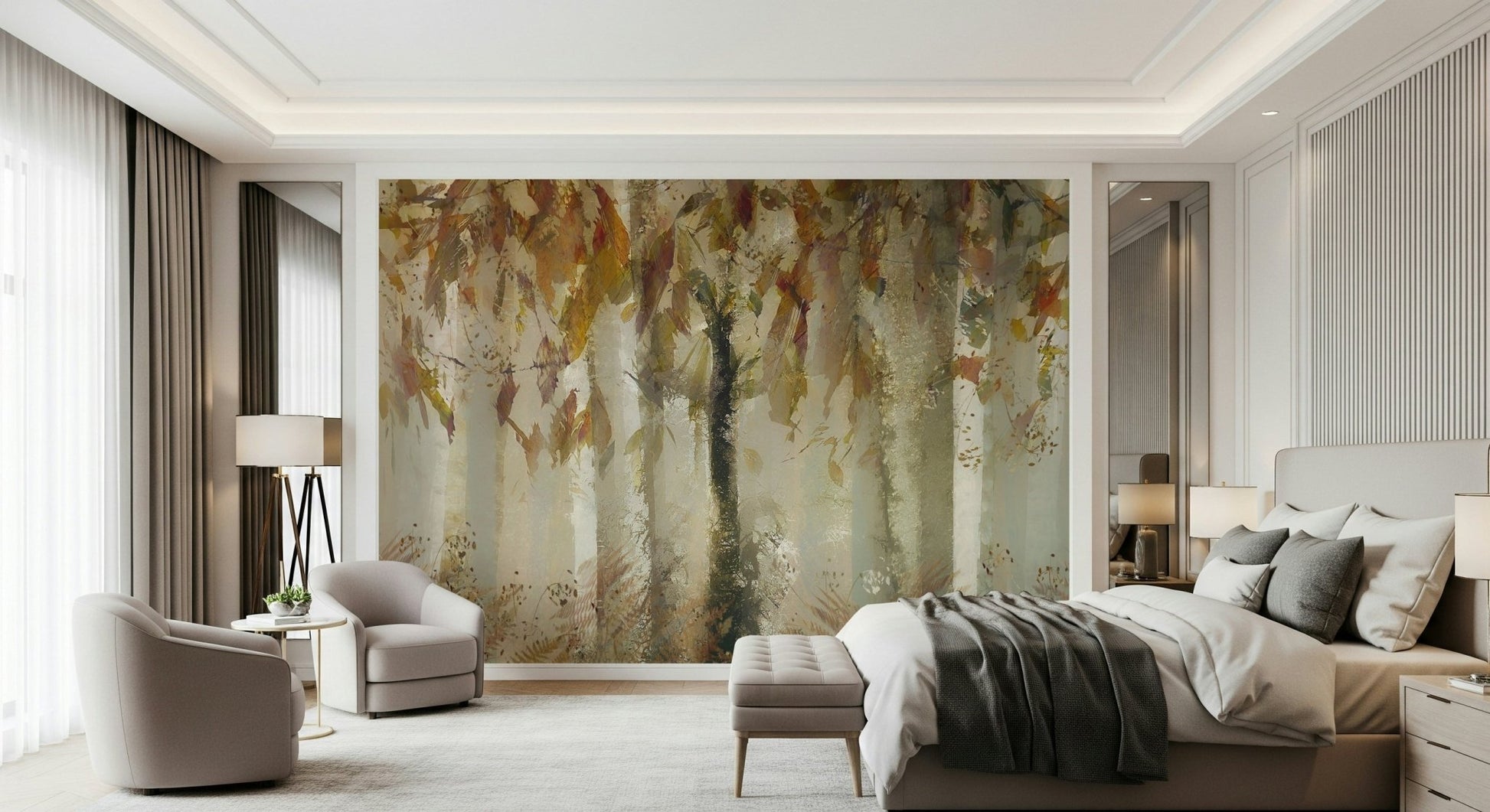 An artistic nature inspired mural for home decor., GD5629