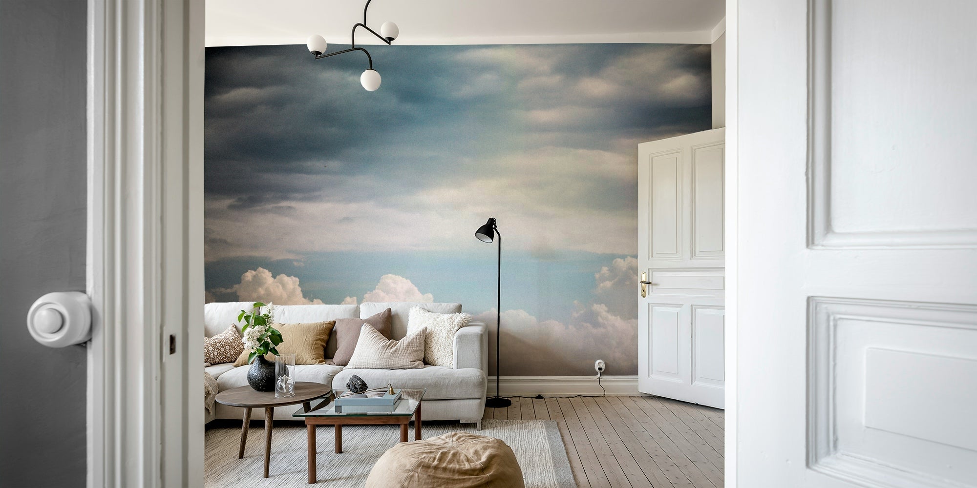 Autumn Clouds Wall Mural with layered sky and billowing clouds GD4950
