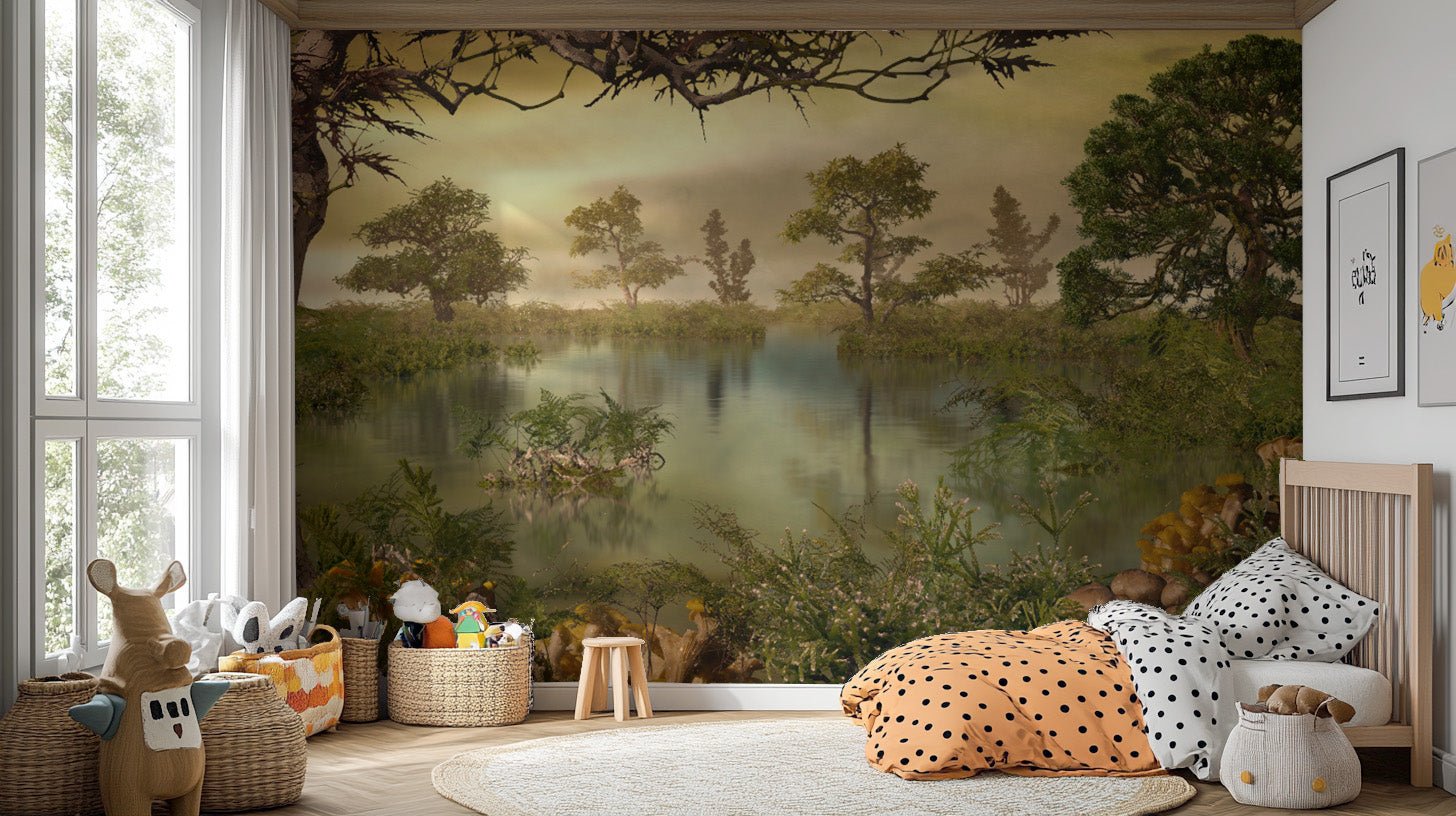Landscape forest autumn wallpaper for a cozy, nature-inspired decor. DTIL01