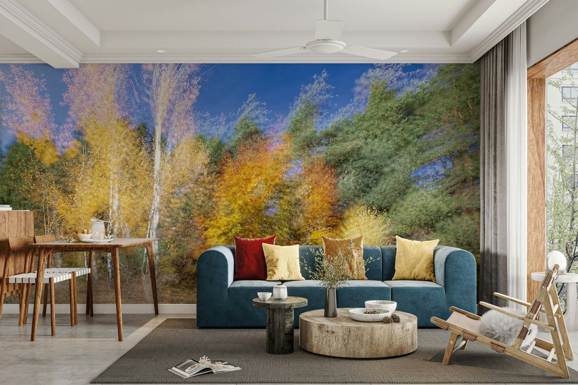 The design evokes a sense of energy, artistry, and the vibrant transformation of autumn nature.
