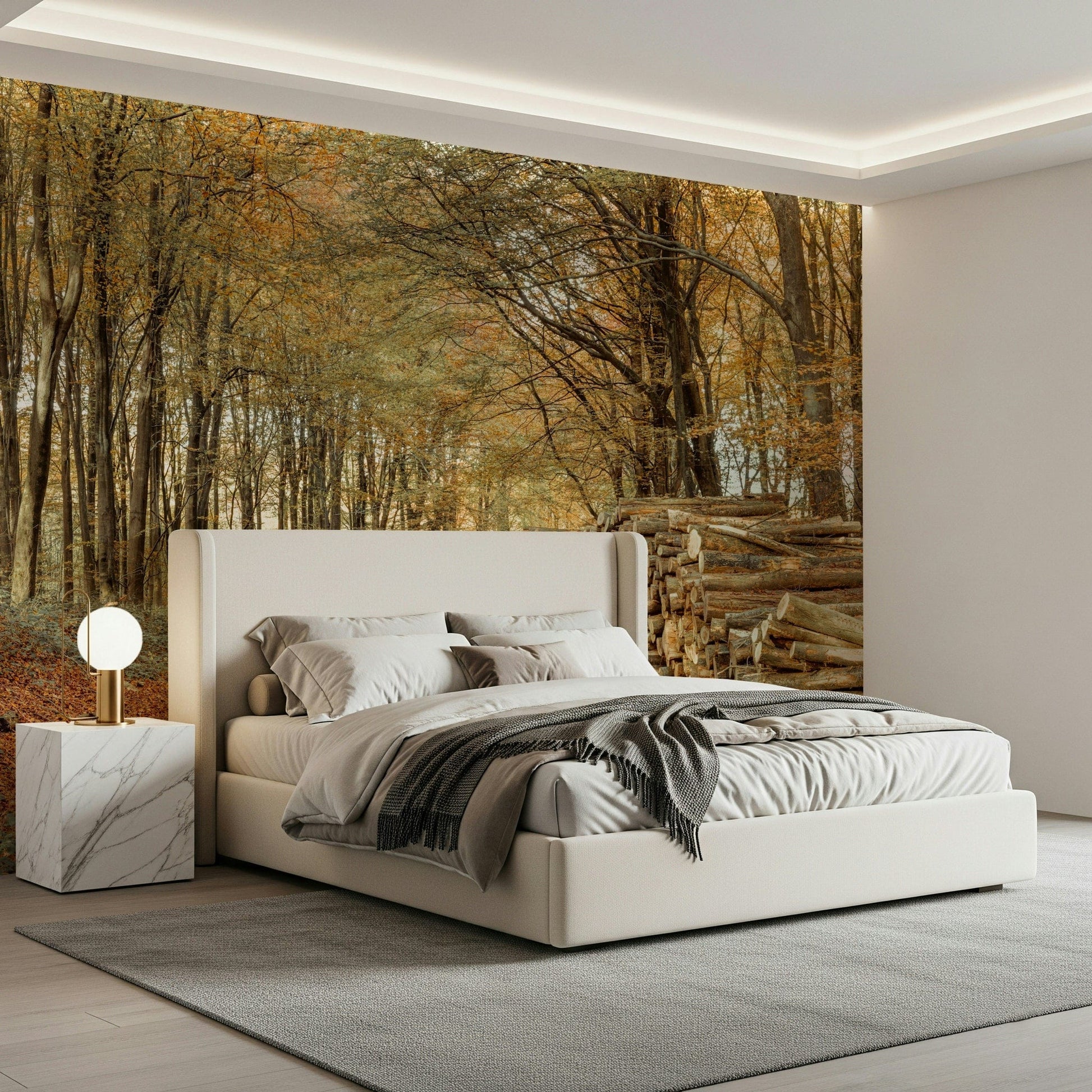 Deep woodland Autumn Forest Scene Wall Mural path.