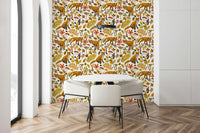 A contemplative autumn theme wallpaper mural for a feature wall., GD5631