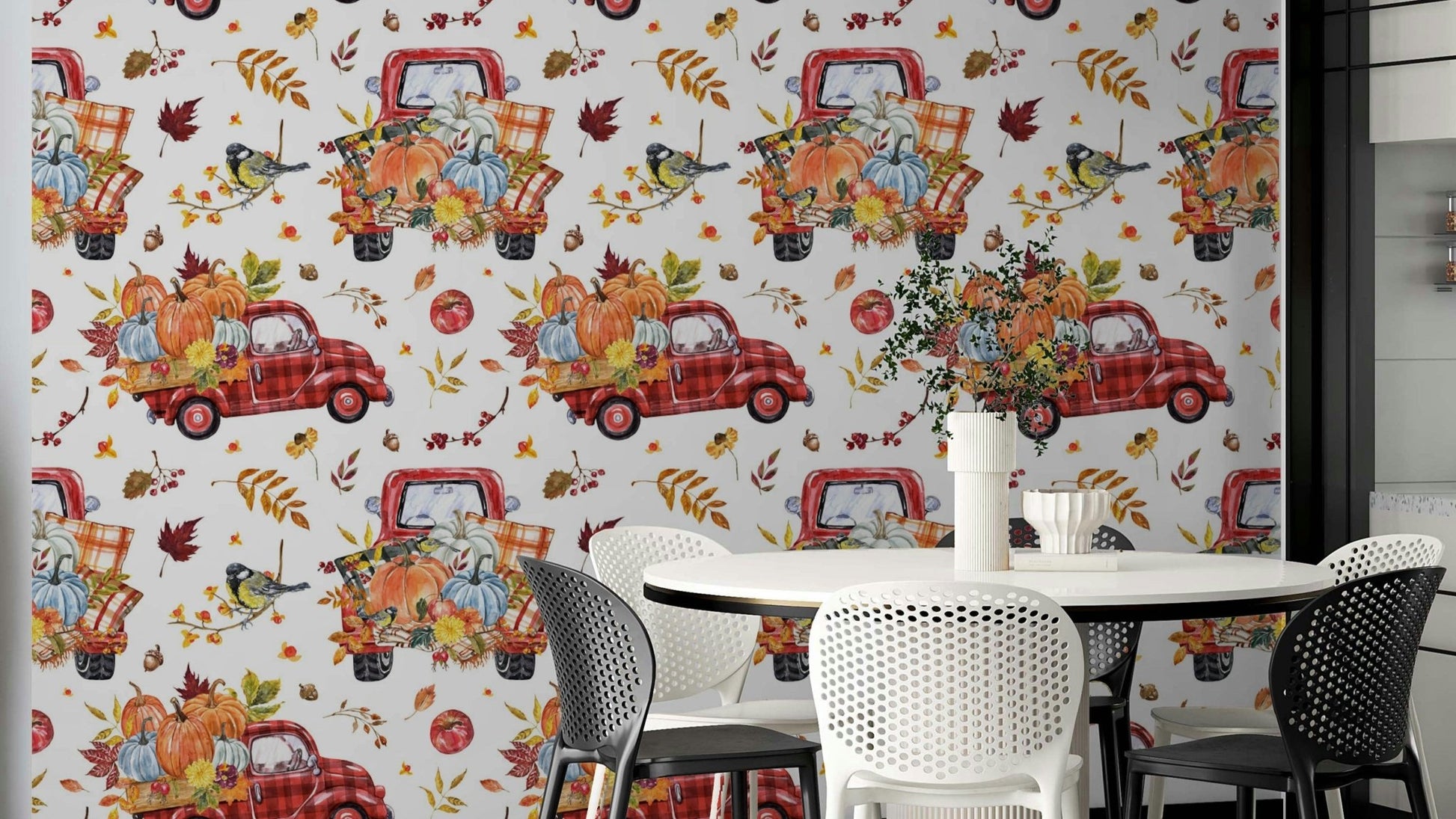 Pumpkin patch truck wall art
