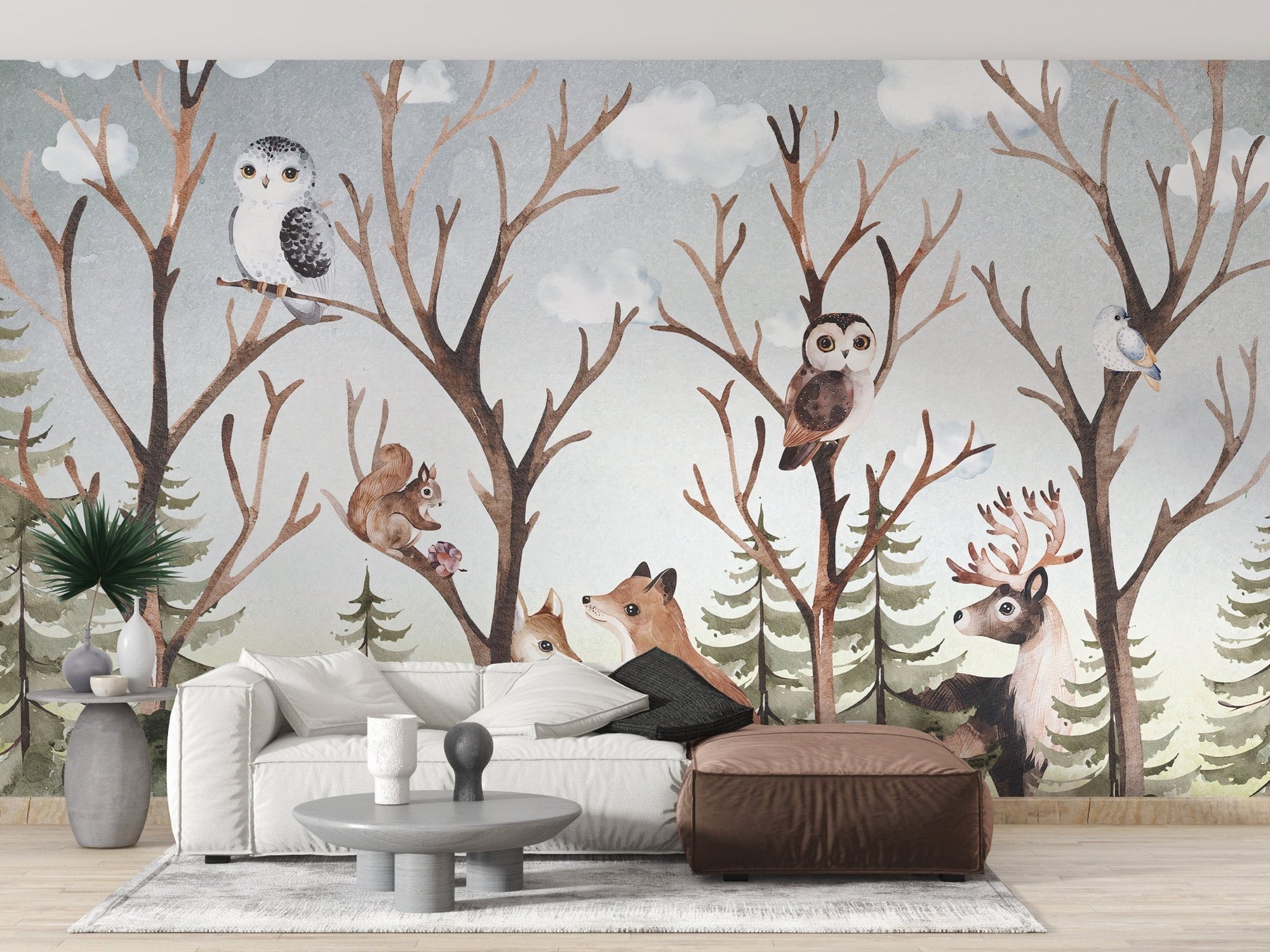 Forest fall wallpaper mural for kids' rooms, A454