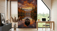 Autumn Lake Serenity Wall Mural placed Home office  in a bright open hall, GD8932
