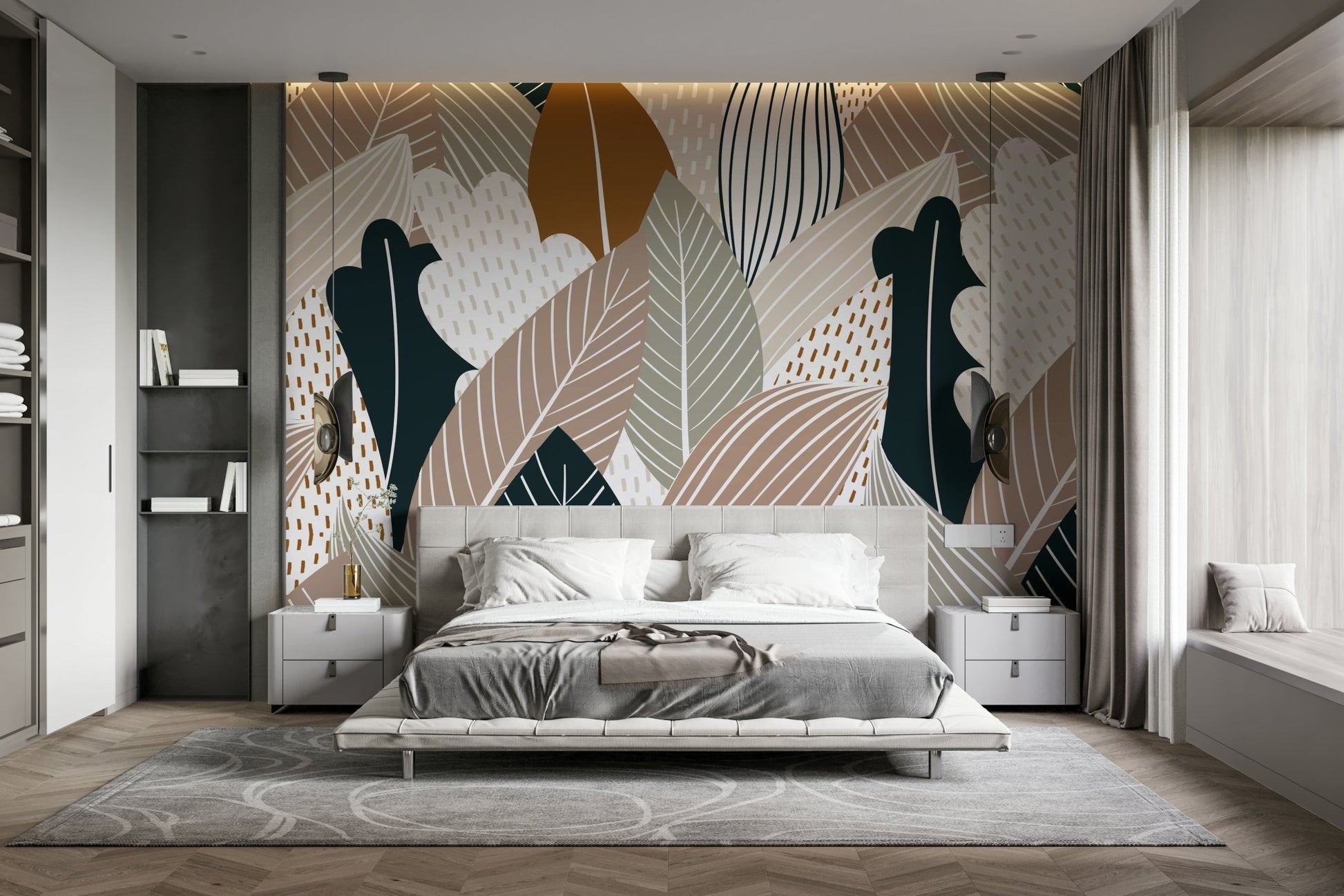 The sunlight filters through the branches, creating a soft glow.

