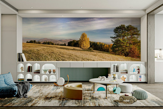 A breathtaking and tranquil wall mural.
