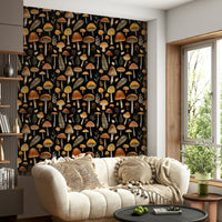 Detailed view of the soft watercolor mushrooms GD4036

