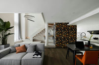 A living room with a unique black and colorful design GD4036

