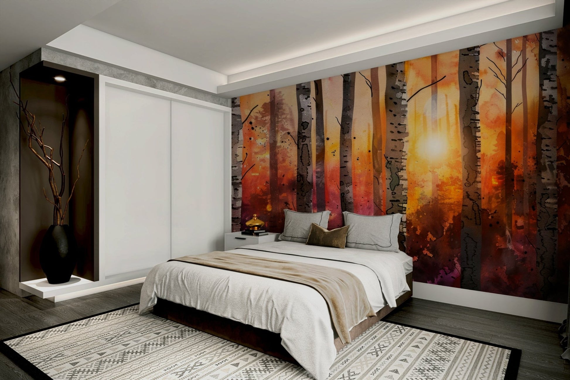 Durable wallpaper for walls with nature design

