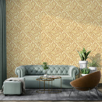 Cozy warm autumn paisley wallpaper

