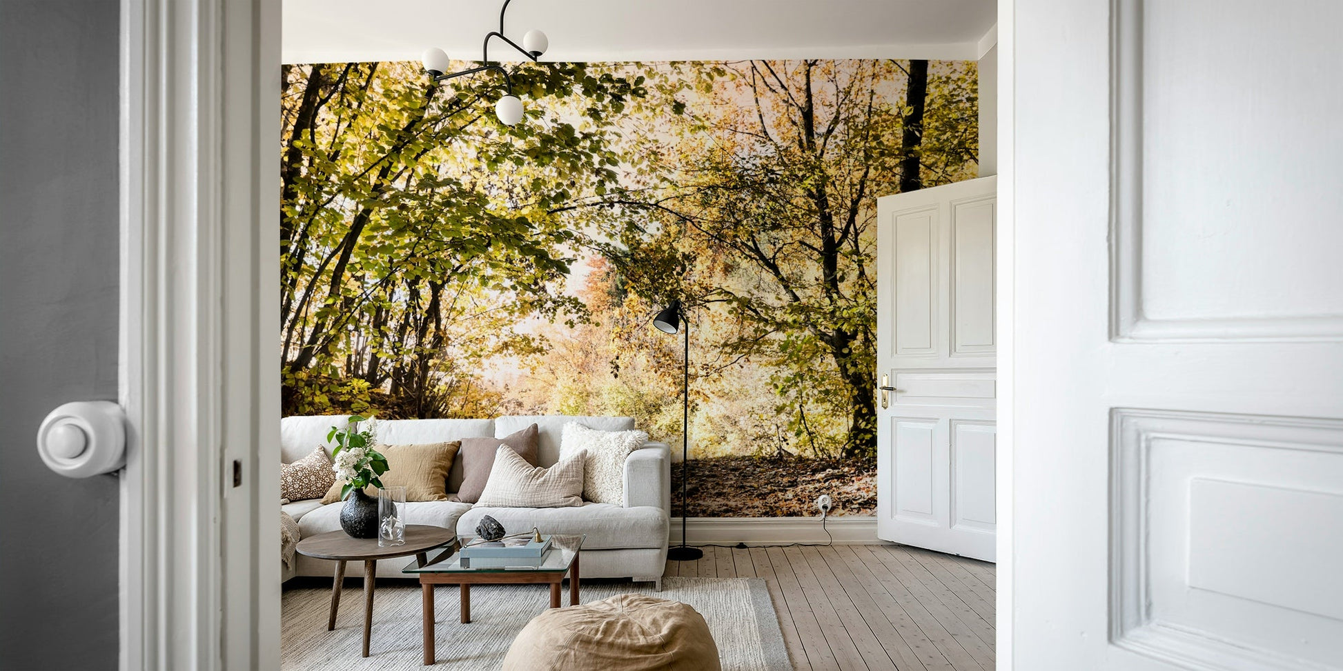 A breathtaking and tranquil wall mural.
