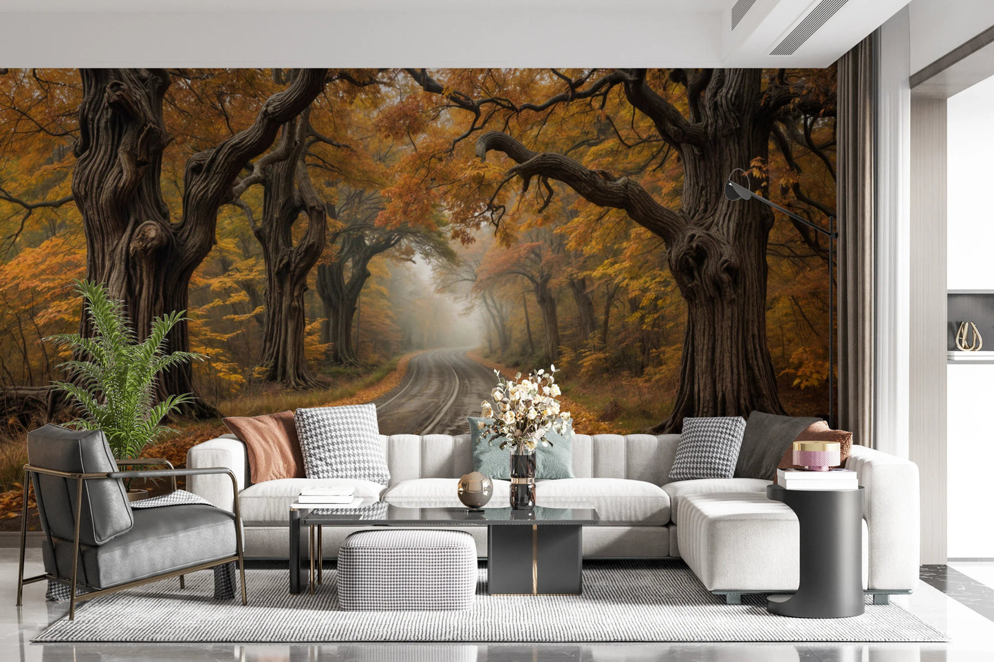 Autumn Road Canopy Wall Mural