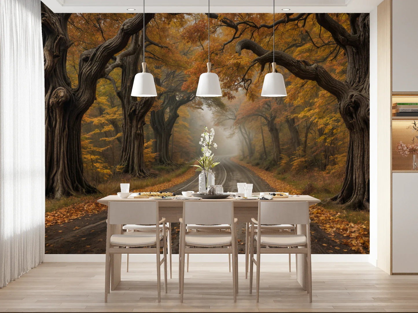 Autumn Road Canopy Wall Mural