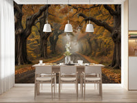 Autumn Road Canopy Wall Mural