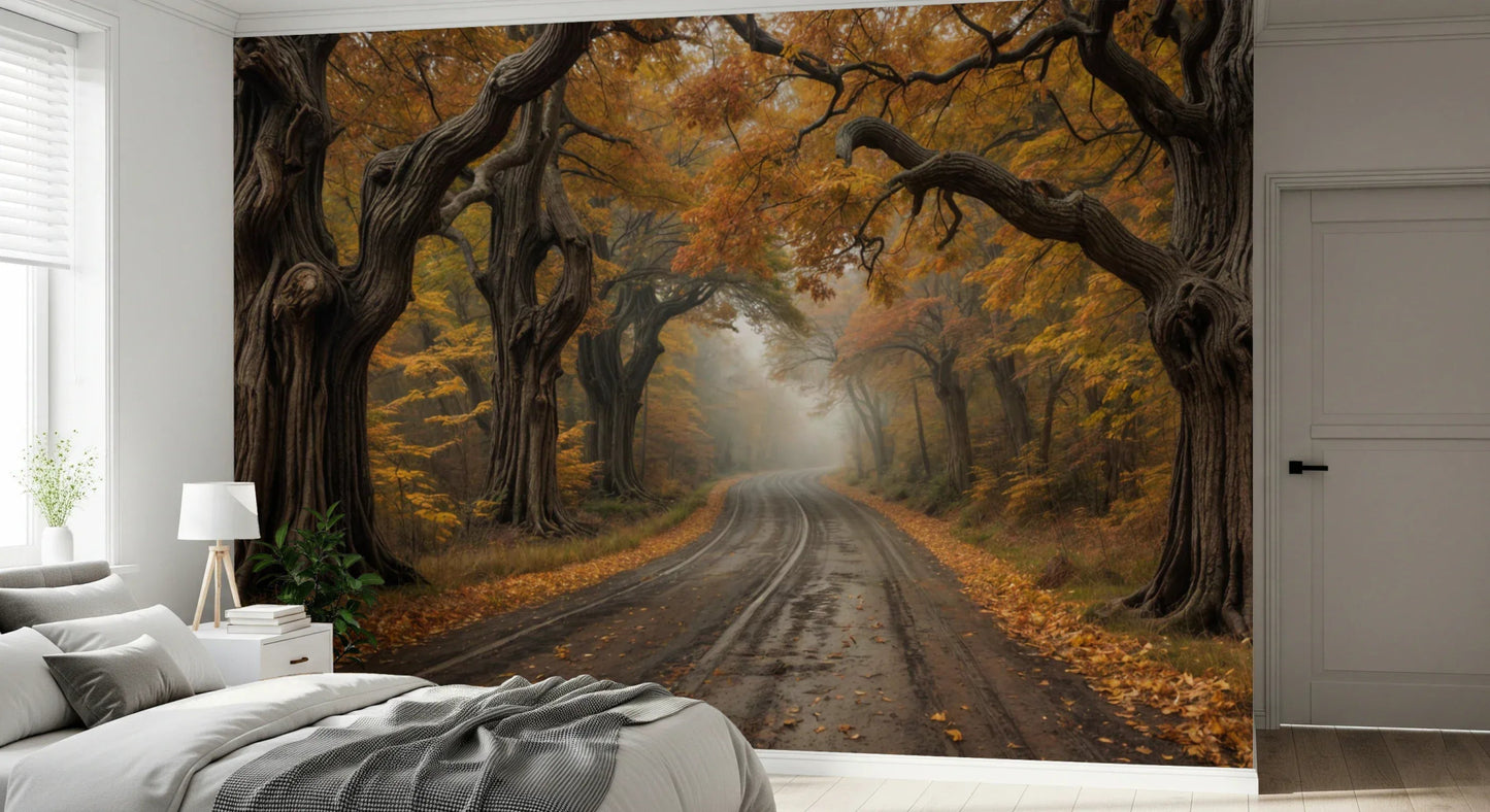 Autumn Road Canopy Wall Mural