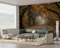 Autumn Road Canopy Wall Mural
