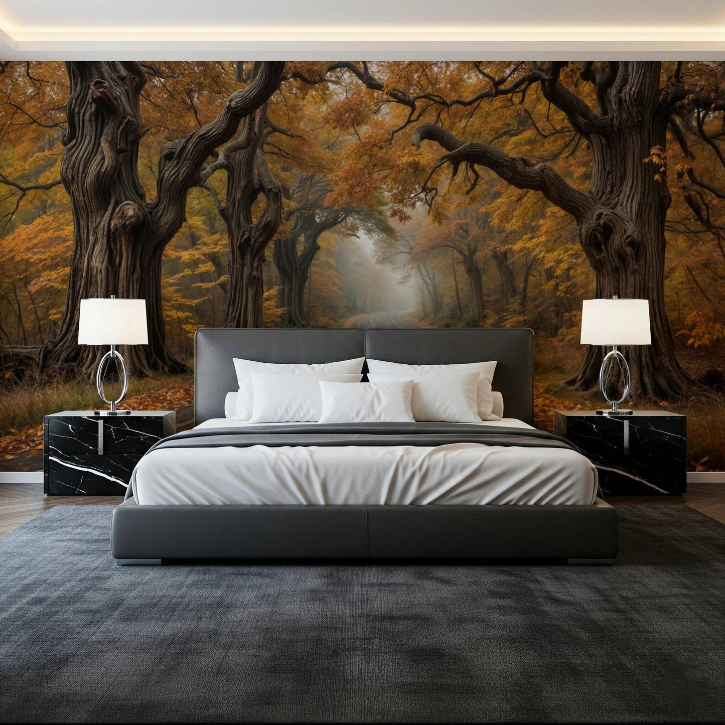 Autumn Road Canopy Wall Mural