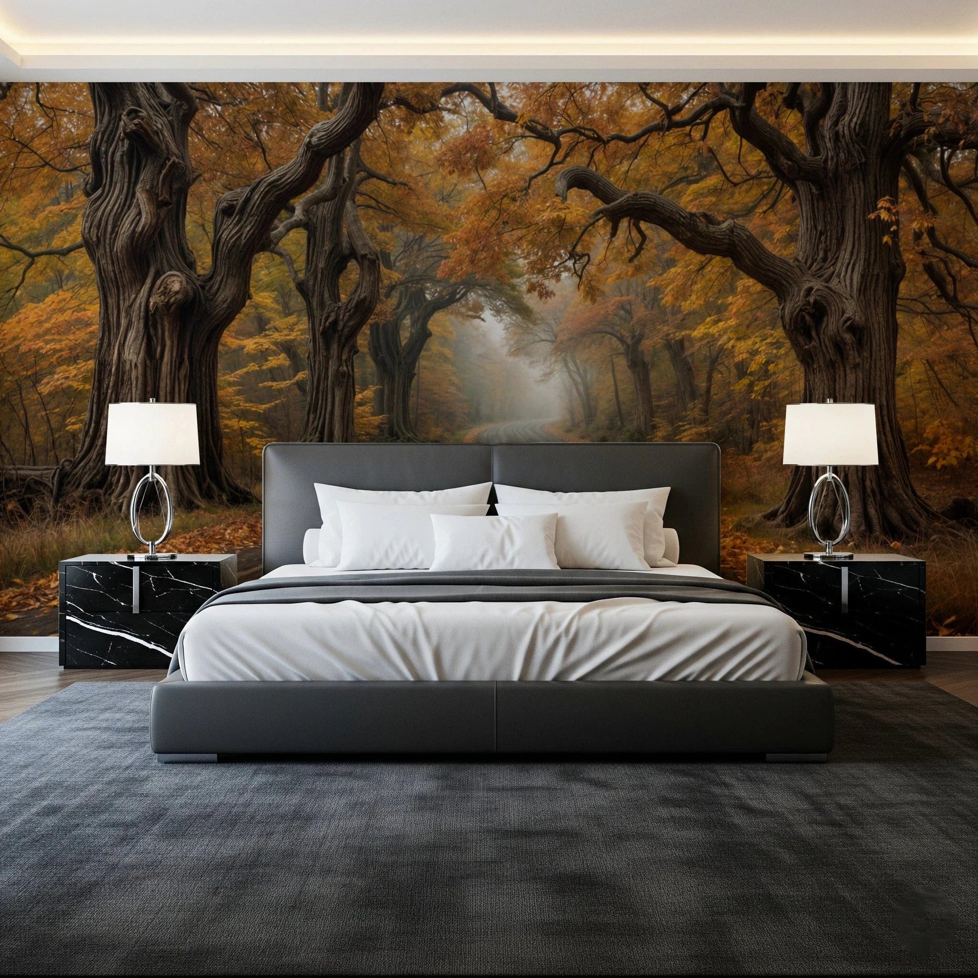 Autumn Road Canopy Wall Mural