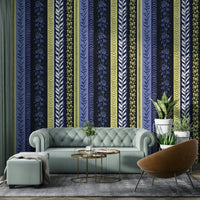 Autumn Stripes wallpaper for a modern living room.

