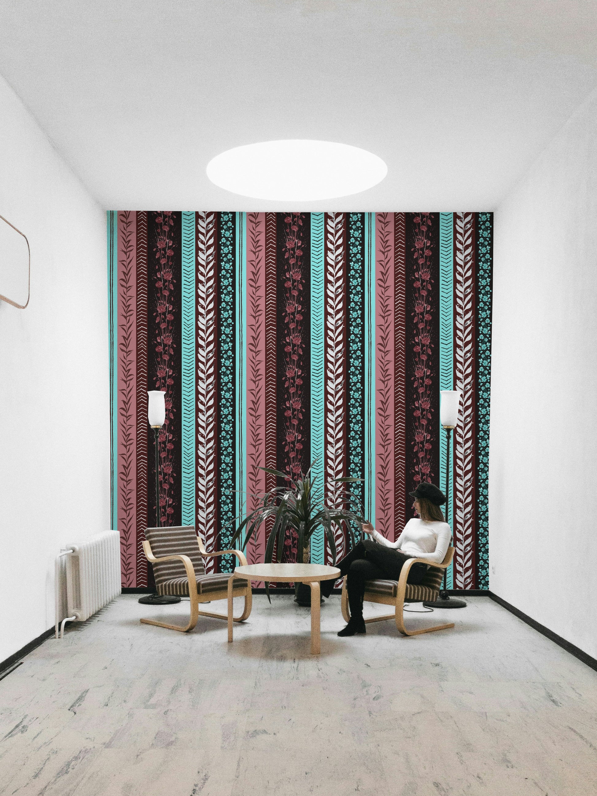 Pattern with a graphic and artistic feel.

