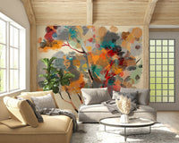 Vibrant maple leaf scenery wallpaper mural for a feature wall backdrop.