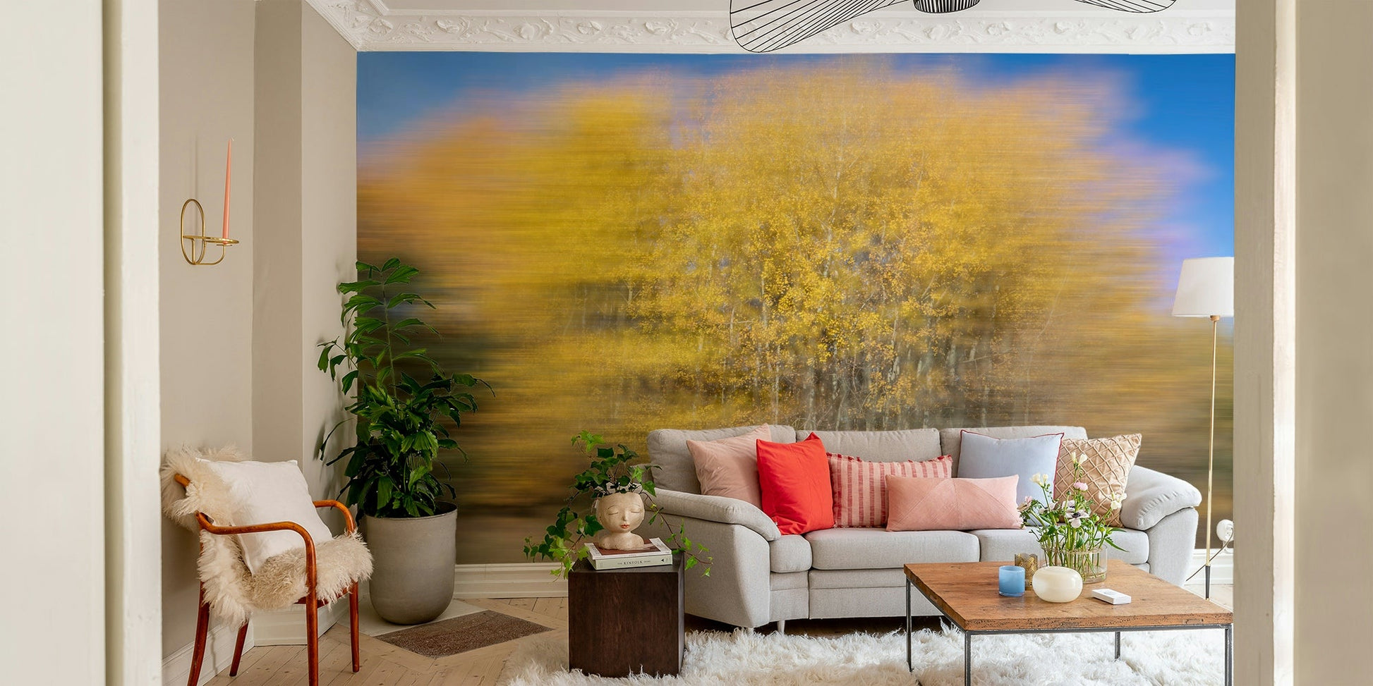 There's a strong sense of tranquility, natural harmony, and sophisticated artistry.

