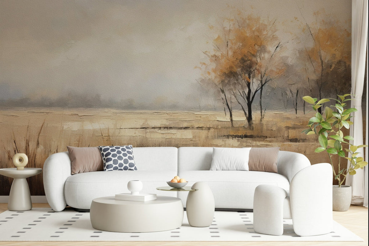 A beautiful wide-angle wall mural of a peaceful field., GD5657
