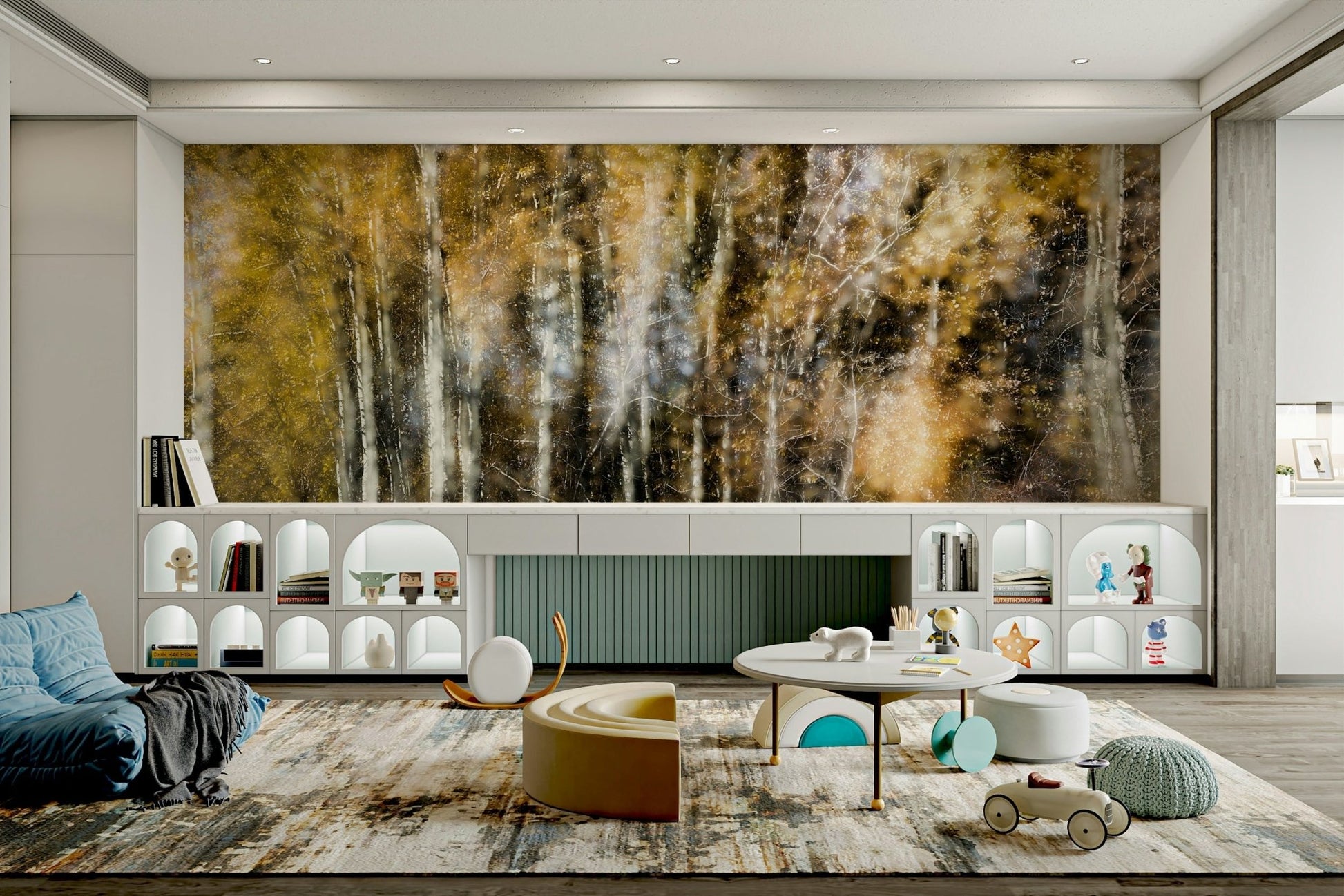 The mural covers a significant wall area.
