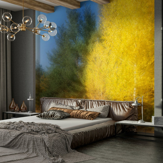 A serene and abstract wall mural.
