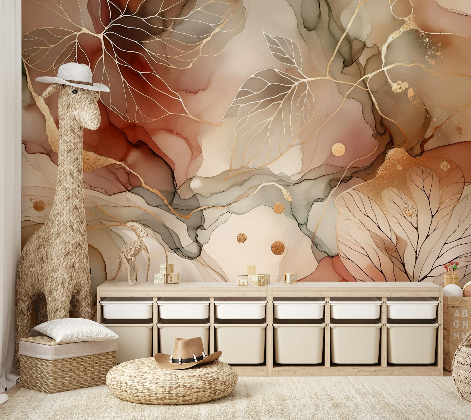 Fall season leaves wall decoration.

