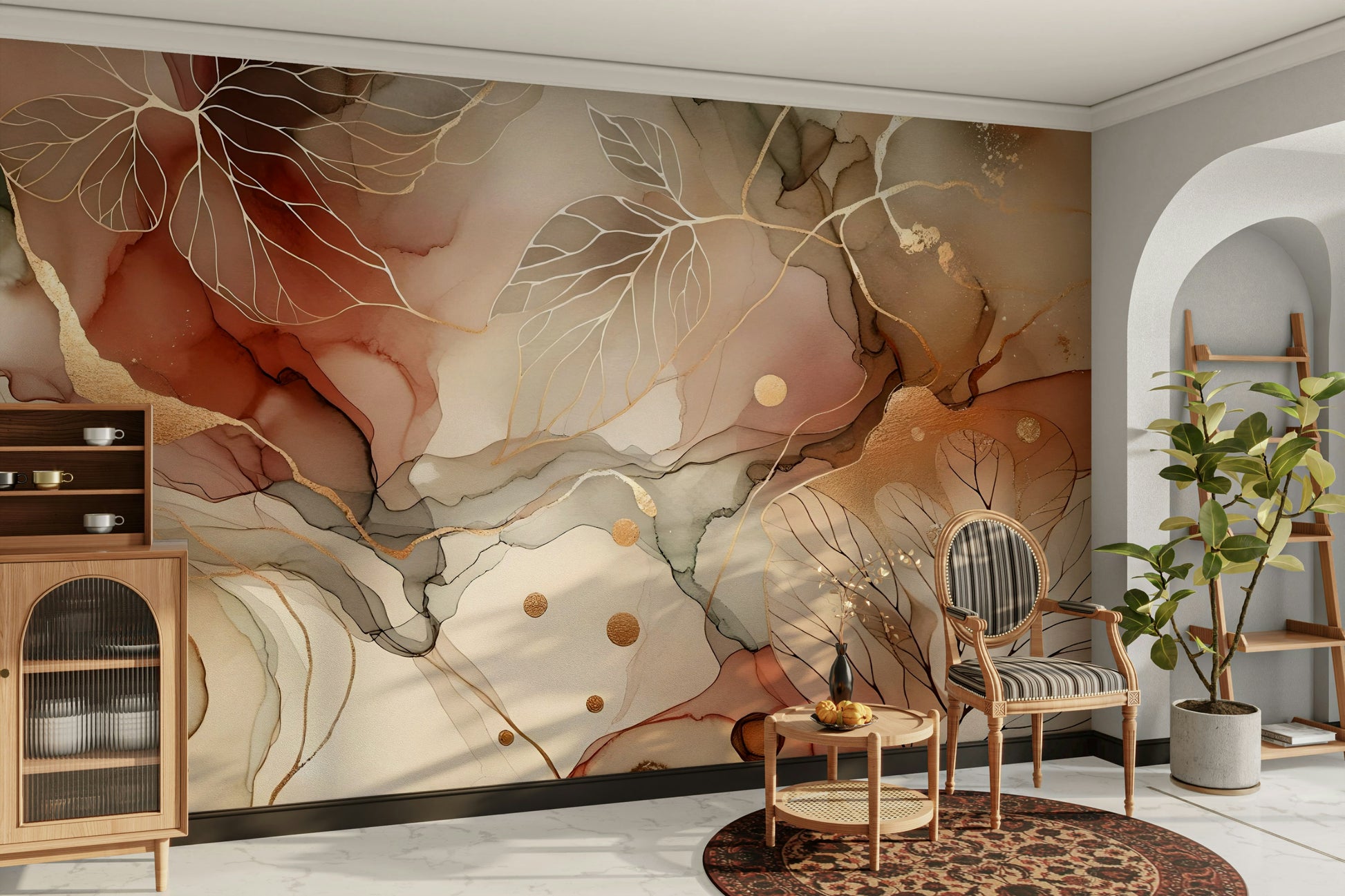 Autumn-inspired mural for home walls.

