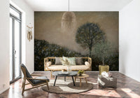 A calming serene forest wallpaper mural that defines a space., GD5591