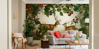 Nature mural featuring golden autumn scenery


