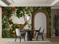 Enchanted forest mural with seasonal charm

