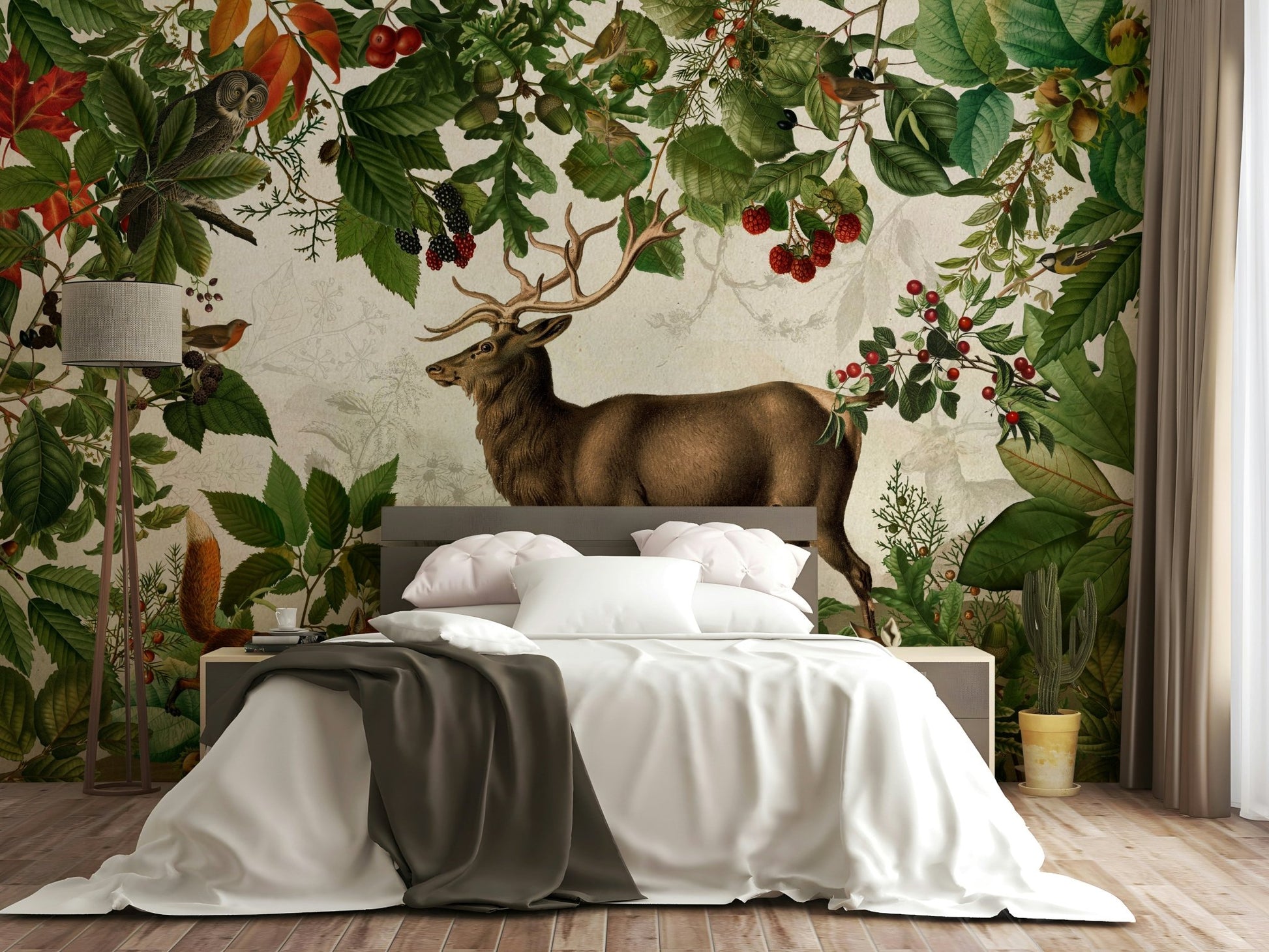 Scenic autumn landscape mural for home decor.


