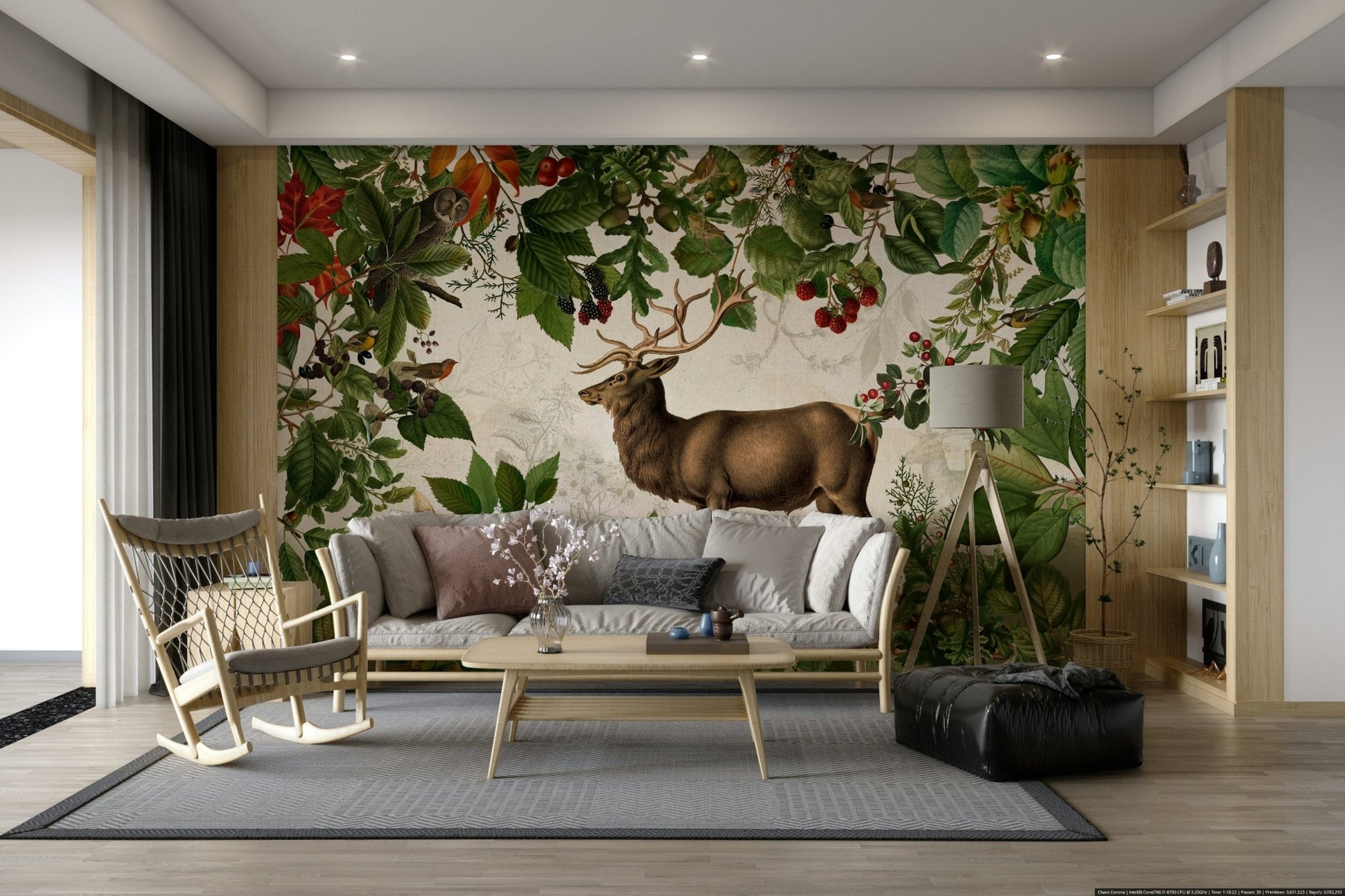 Cozy autumn vibes captured in a mural design.


