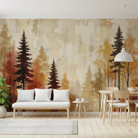 Autumnal Forest Haze Wall Mural