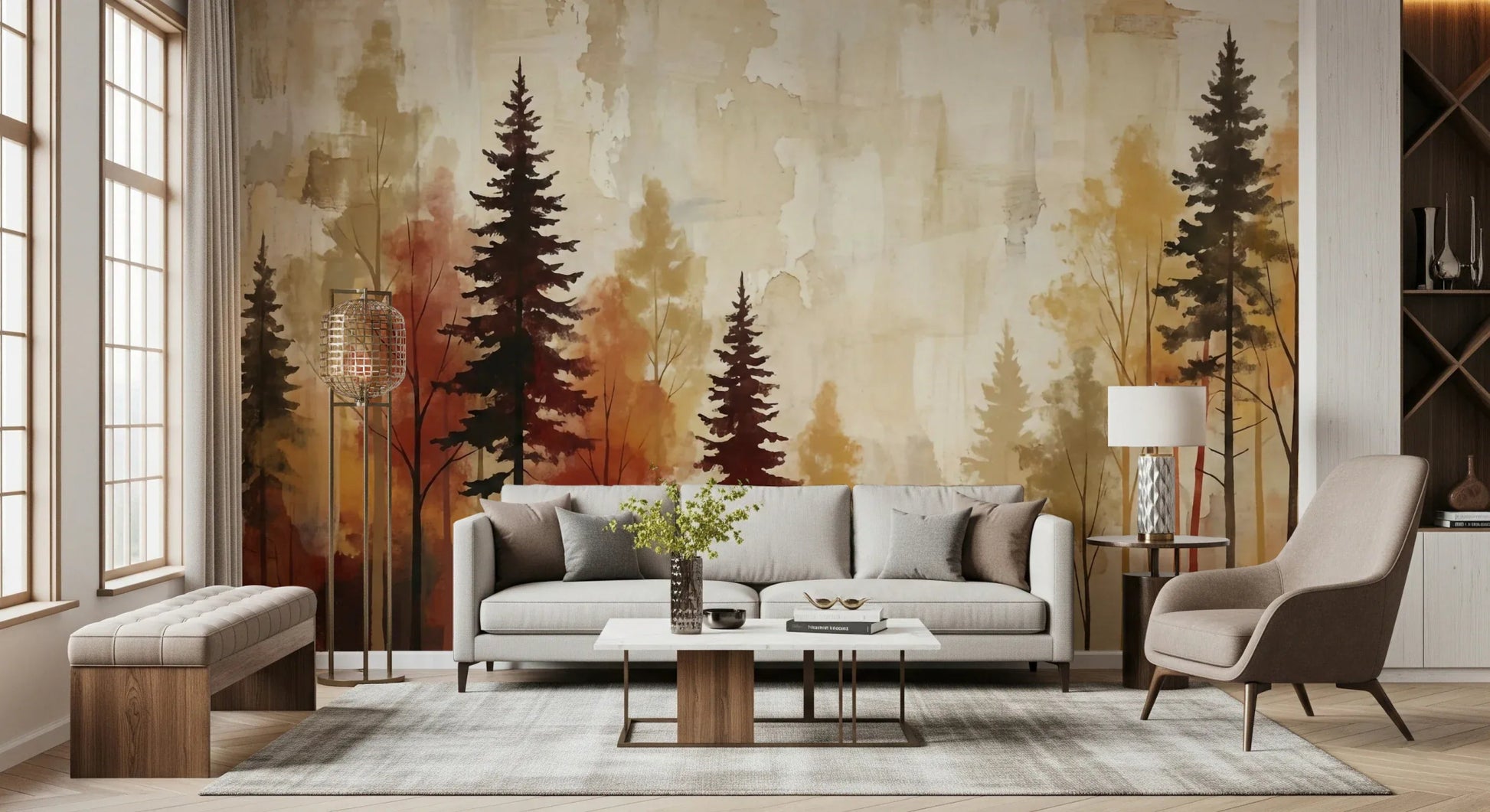 Autumnal Forest Haze Wall Mural