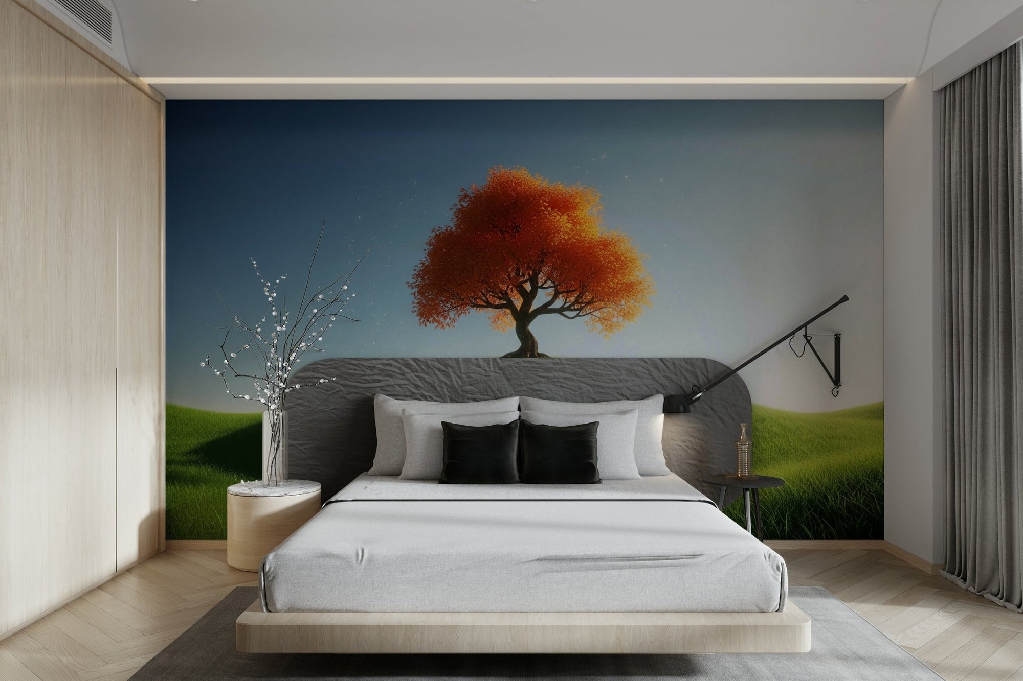A peaceful wall mural with a charming autumn hillside scene. GD4204
 

