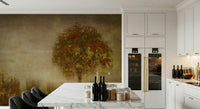 An artistic soft focus mural on minimalist wallpaper., GD5606