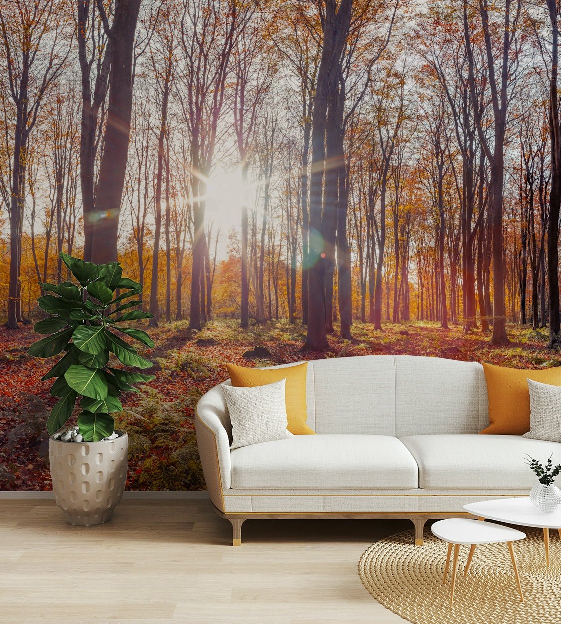Rustic autumn-themed wallpaper for walls

