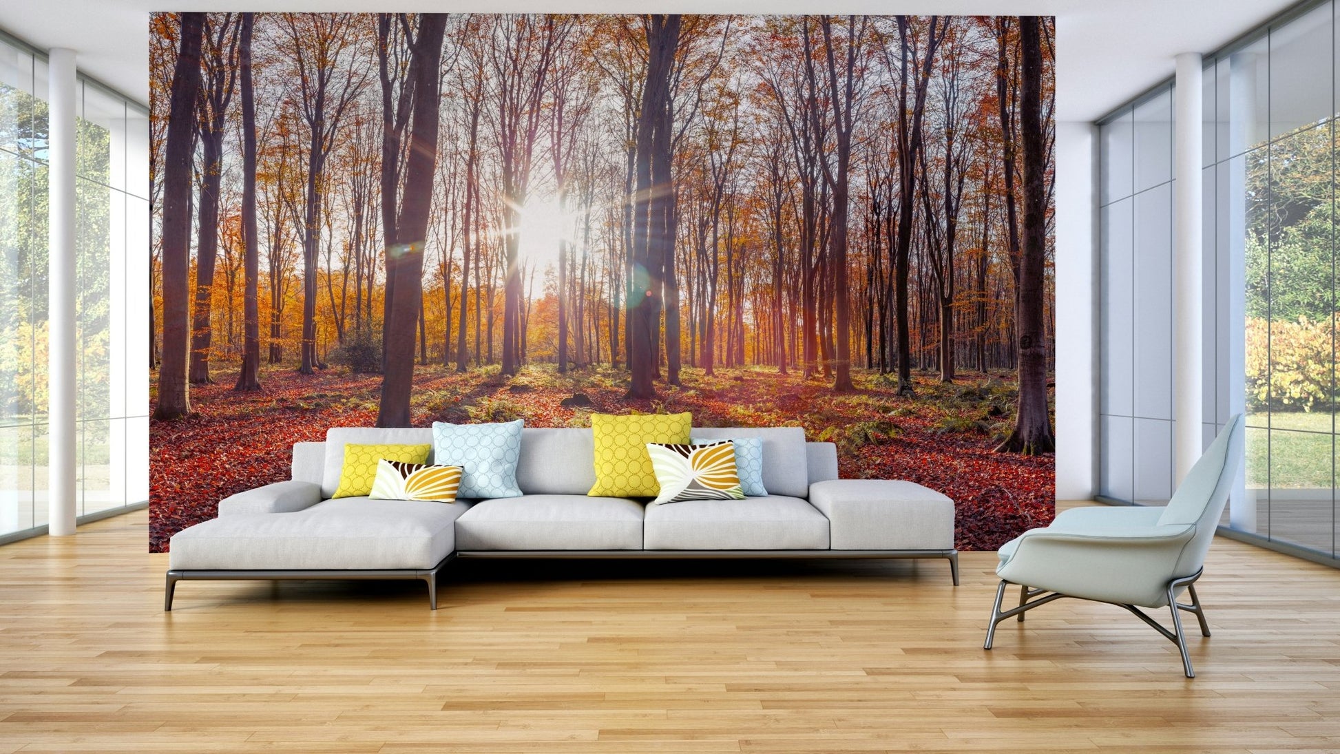 Cozy fall tones wall mural
