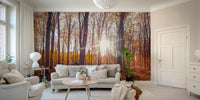 Artistic fall leaf pattern wallpaper
