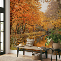 Autumnal River Serenity Wall Mural