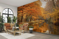 Autumnal River Serenity Wall Mural