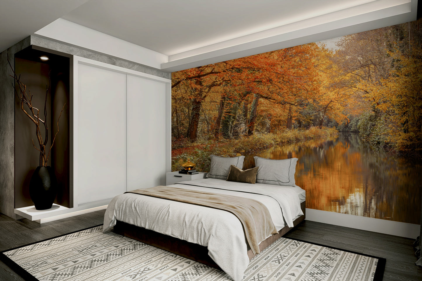 Autumnal River Serenity Wall Mural