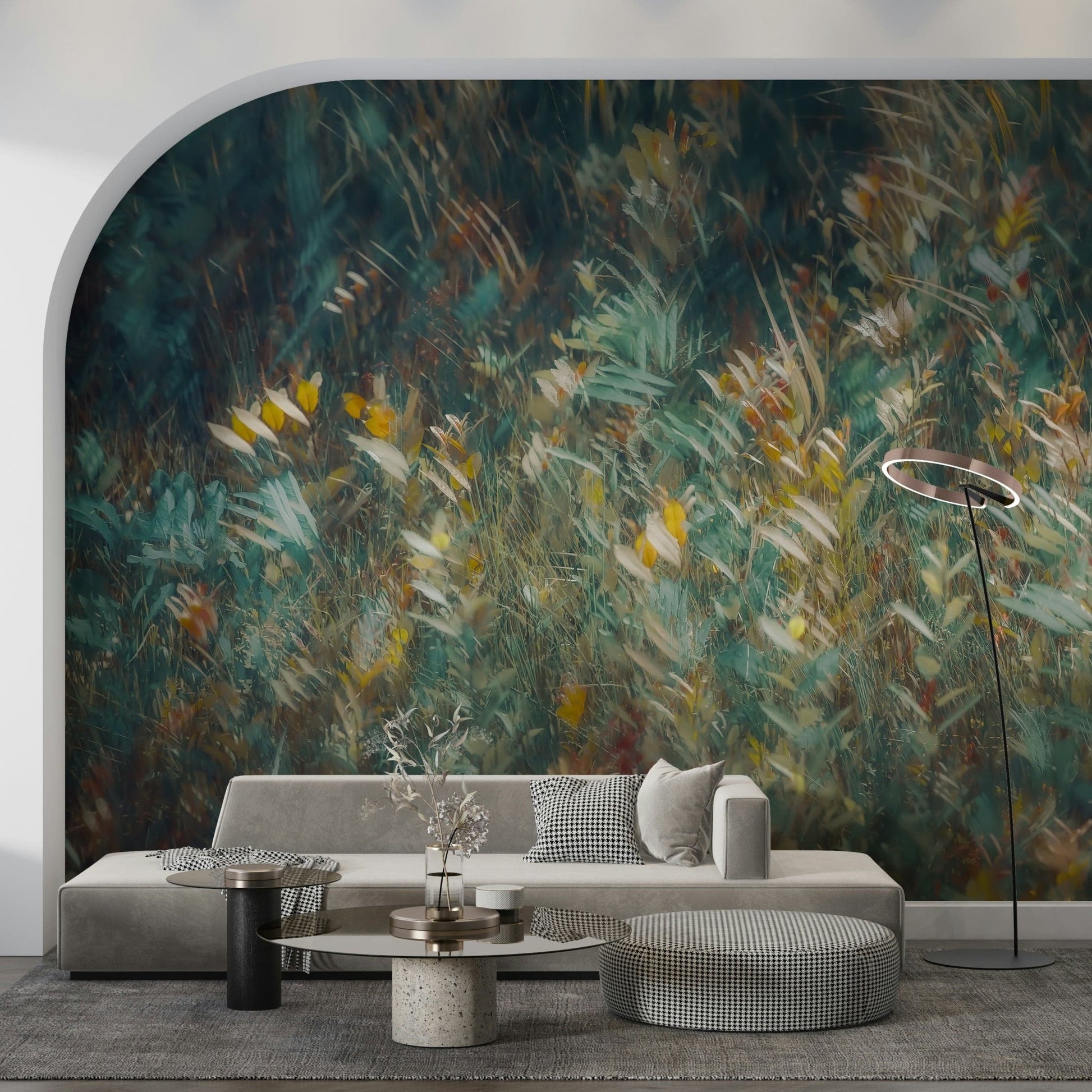 An artistic nature inspired mural for home decor.