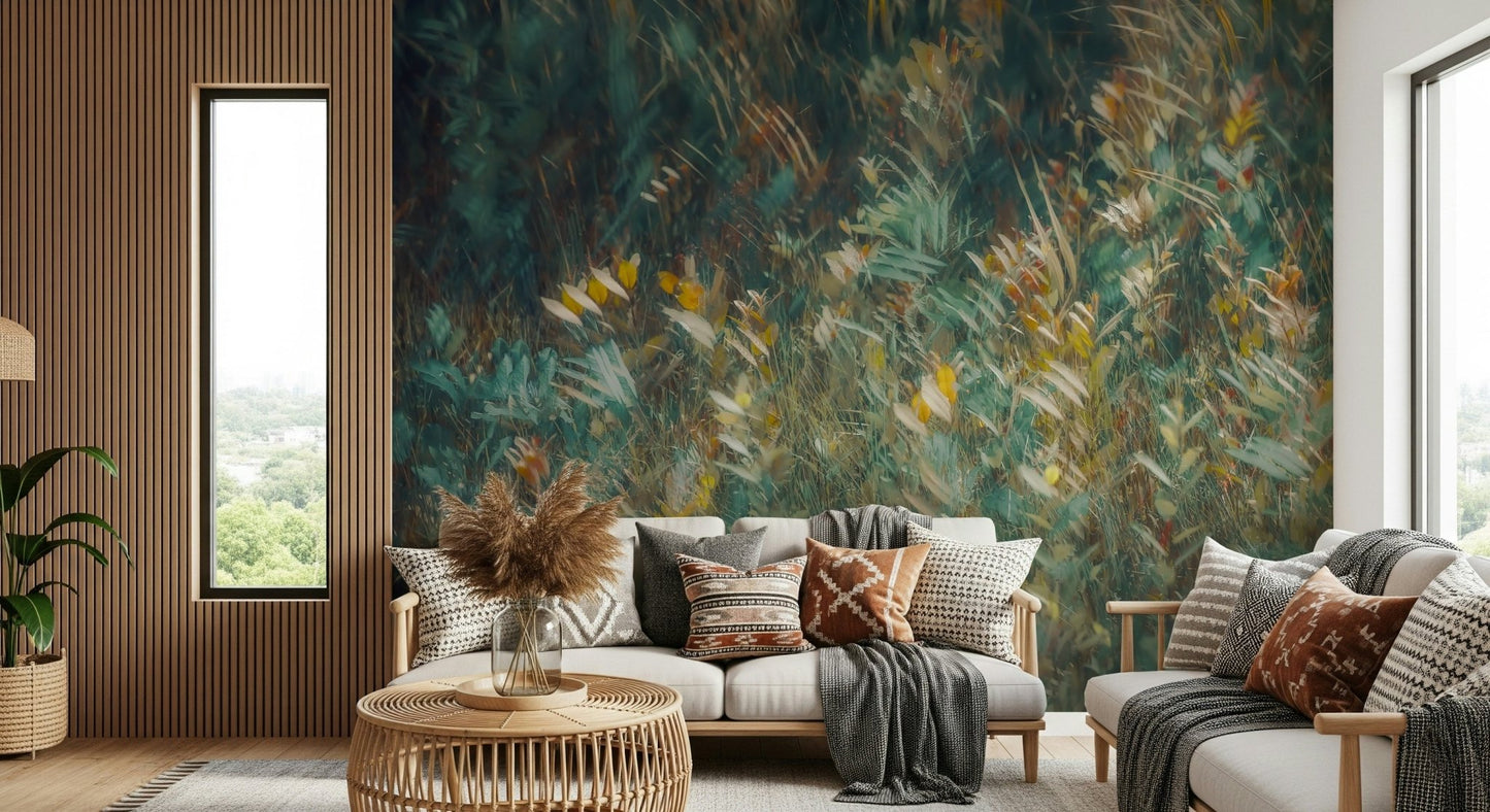 A serene forest landscape wall mural for your decor.